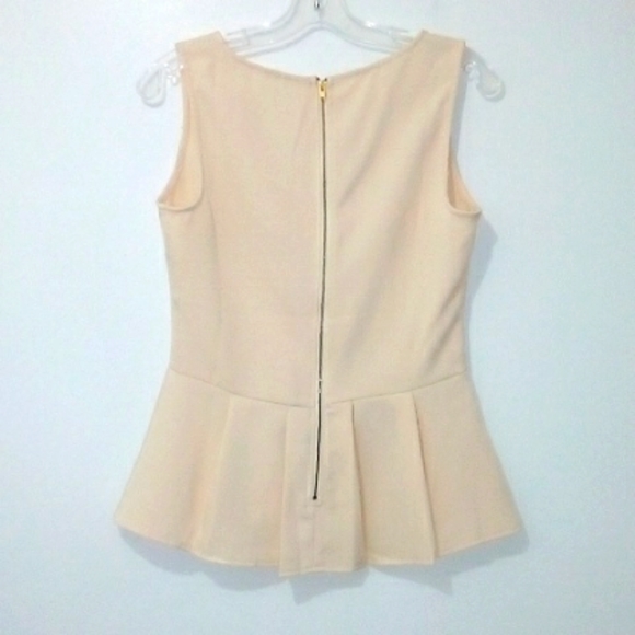 Sis Sis beige peplum sleeveless top - Picture 3 of 4